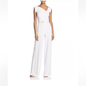 Black Halo Jackie Belted Wide-leg Jumpsuit Size 4